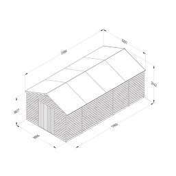 Forest Beckwood 19' 6" x 10' (Nominal) Reverse Apex Shiplap Timber Shed with Assembly