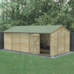 Forest Beckwood 19' 6" x 10' (Nominal) Reverse Apex Shiplap Timber Shed with Assembly