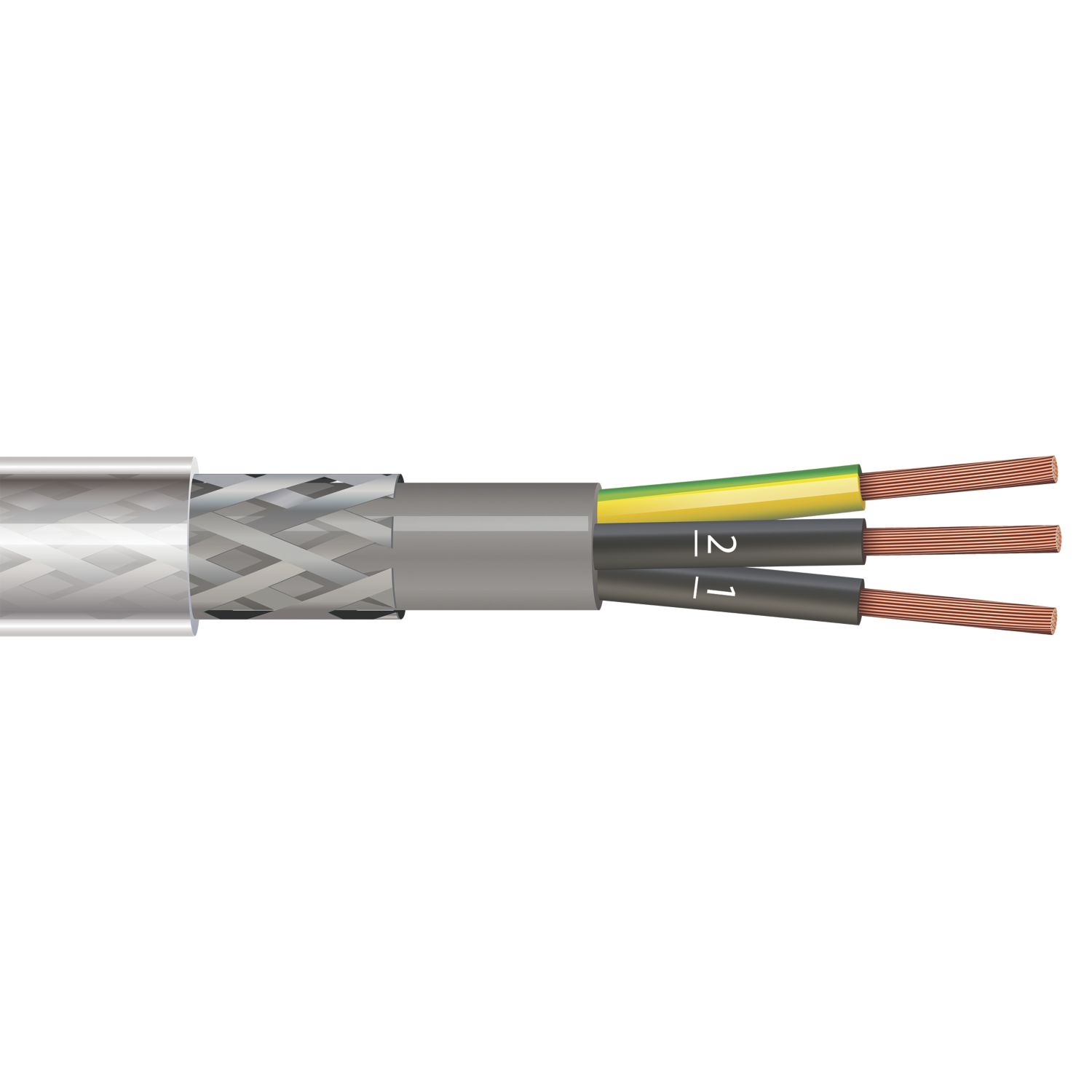 Time 3-Core SY Transparent 1.5mm² Screened Control Cable 1m Coil (731PY)