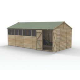 Forest Beckwood 19' 6" x 10' (Nominal) Reverse Apex Shiplap Timber Shed with Base