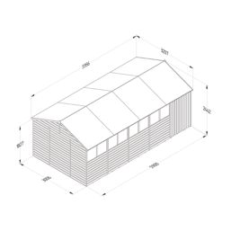 Forest Beckwood 19' 6" x 10' (Nominal) Reverse Apex Shiplap Timber Shed with Base