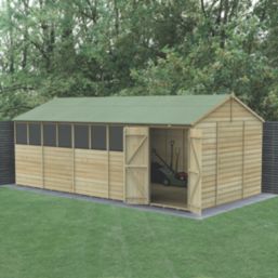 Forest Beckwood 19' 6" x 10' (Nominal) Reverse Apex Shiplap Timber Shed with Base