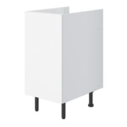 Pragma  1-Door Matt White 400mm x 590mm x 860mm Flat Packed Kitchen Base Unit