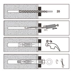 Easyfix Eye Head Shield Anchor M12 x 140mm 5 Pack