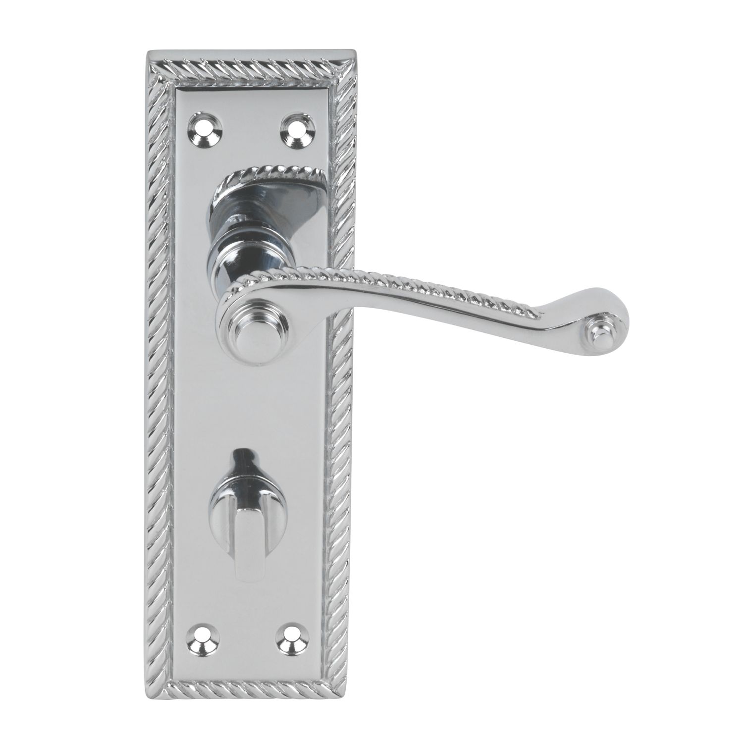 Smith & Locke Fire Rated WC Door Handles Pair Polished Chrome (7320R)
