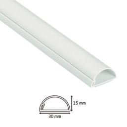 D-Line PVC White Mini Trunking 30mm x 15mm x 2m 6 Pack