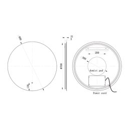 Indiana Round Bathroom LED Mirror Round With 3600lm LED Light 800mm x 800mm