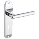 Smith & Locke Asker Fire Rated Lever Lock Door Handles Pair Polished Chrome