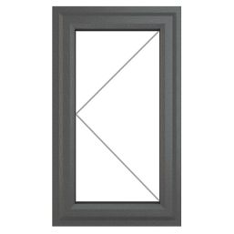 Crystal  Left-Hand Opening Clear Triple-Glazed Casement Anthracite on White uPVC Window 610mm x 1190mm
