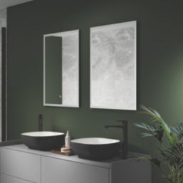 Sensio Eclipse 1-Door Recessed Illuminated Cabinet With 1890lm LED Light Silver Effect 500mm x 116mm x 700mm