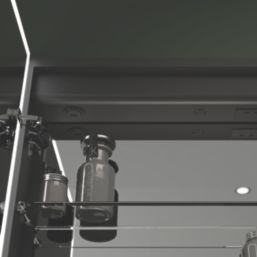 Sensio Eclipse 1-Door Recessed Illuminated Cabinet With 1890lm LED Light Silver Effect 500mm x 116mm x 700mm