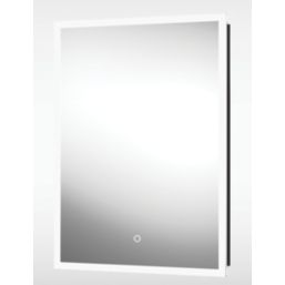 Sensio Eclipse 1-Door Recessed Illuminated Cabinet With 1890lm LED Light Silver Effect 500mm x 116mm x 700mm