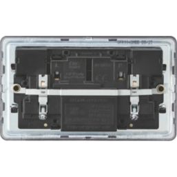 Knightsbridge  13A 2-Gang SP Switched Socket + 4.0A 20W 2-Outlet Type A & C USB Charger Black Nickel with Black Inserts