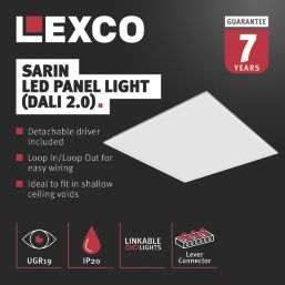 Lexco Sarin Square 595mm x 595mm LED TP(b) Panel Light White 26W 3600lm