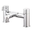 Swirl Caldew Chrome 120mm Deck Mounted Lever 2 Tap Holes Bath Mixer Tap