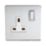 LAP  13A 1-Gang DP Switched Plug Socket Brushed Chrome  with White Inserts