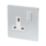 LAP  13A 1-Gang DP Switched Plug Socket Brushed Chrome  with White Inserts