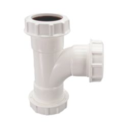 FloPlast WC23 Universal Compression Waste Equal Tee White 40mm