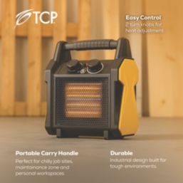 TCP  2000W Electric Portable Fan Heater Black