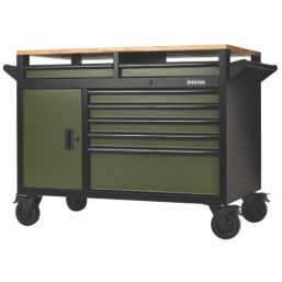Bunker  14-Drawer Multi-Functional Workbench Roller Tool Cabinet Green