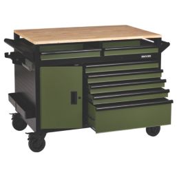 Bunker  14-Drawer Multi-Functional Workbench Roller Tool Cabinet Green