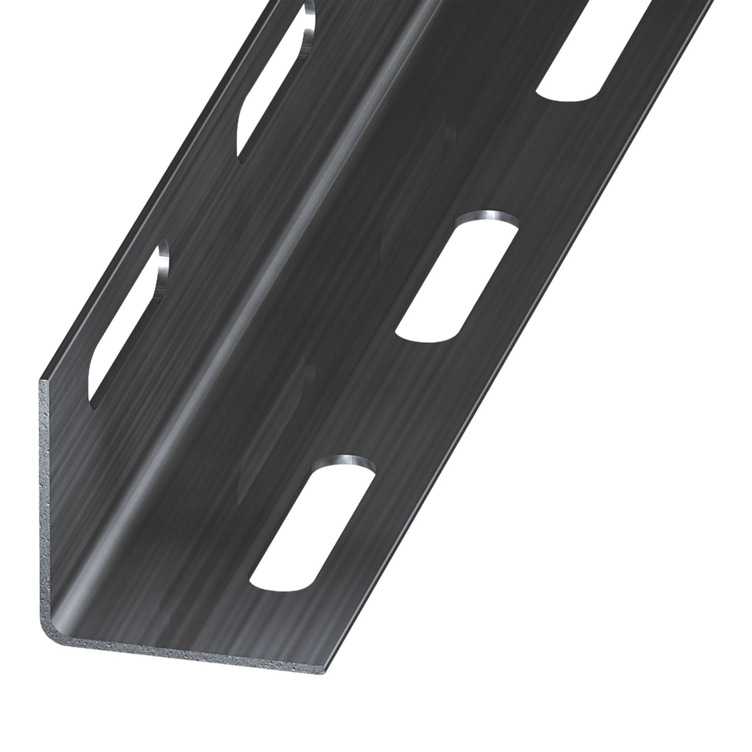 Essentials Perforated Black Angle Profile 2m x 27mm x 27mm (733CP)