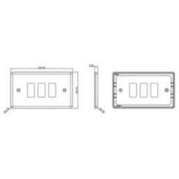 Knightsbridge  3-Module Grid Faceplate Polished Chrome