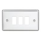 Knightsbridge  3-Module Grid Faceplate Polished Chrome
