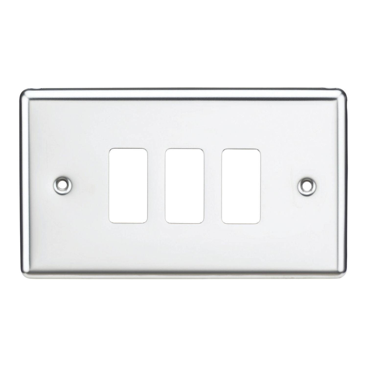Knightsbridge 3-Module Grid Faceplate Polished Chrome (733CR)