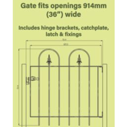 Apollo Cleeve Low Gate Black 853mm x 914mm