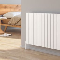 Reina Piatto Single 600mm x 445mm 1148BTU White Vertical Designer Radiator