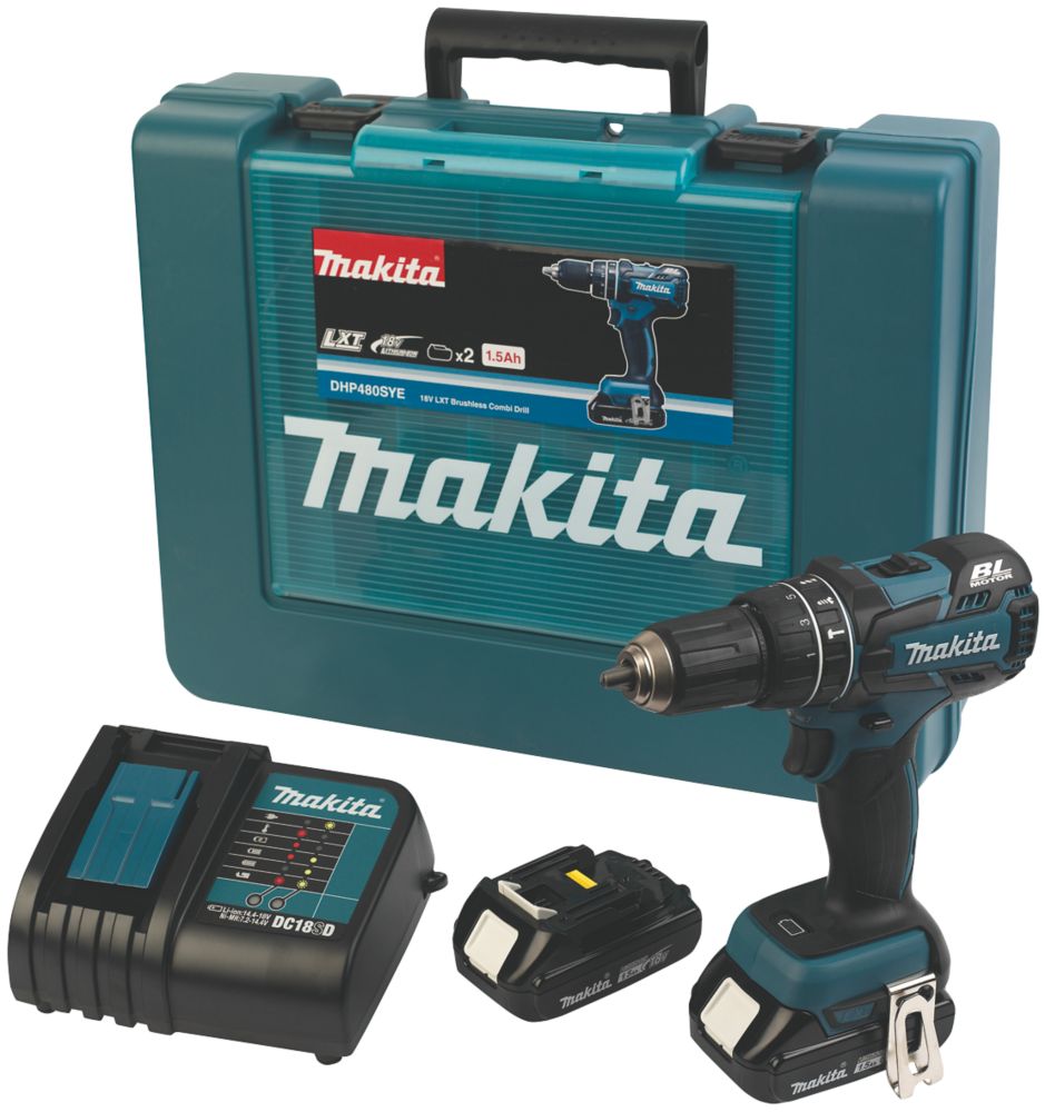 Refurb Makita DHP480SYE 18V 2 x 1.5Ah LiIon LXT Brushless Cordless
