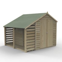 Forest 4Life 6' x 8' (Nominal) Apex Overlap Timber Shed with Lean-To & Assembly