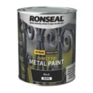 Ronseal 750ml Black Gloss Anti Corrosive Metal Paint