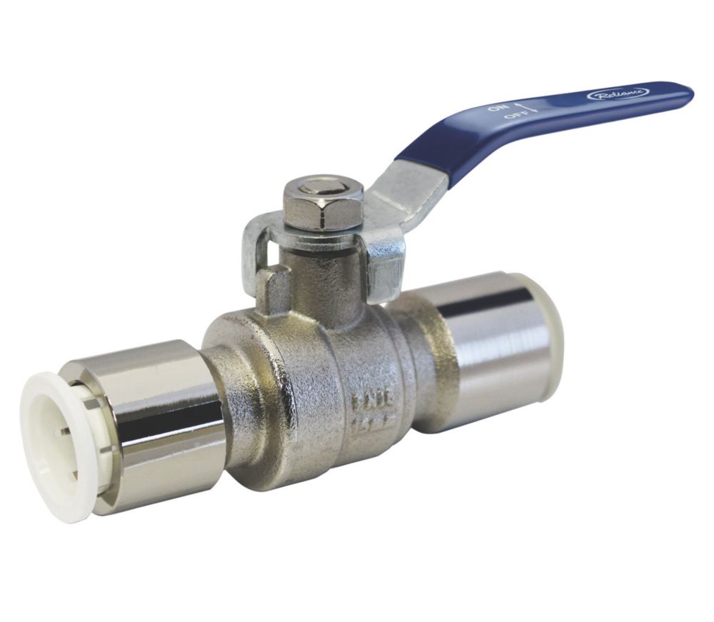 Reliance Valves BVAL400210 Push-Fit Full Bore 22mm Ball Valve with Blue/Red Handles