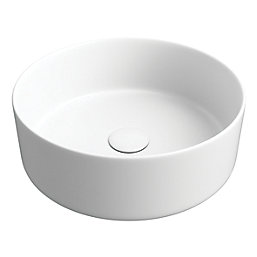 Matt White Bathroom Washbowl No Tap Holes 355mm