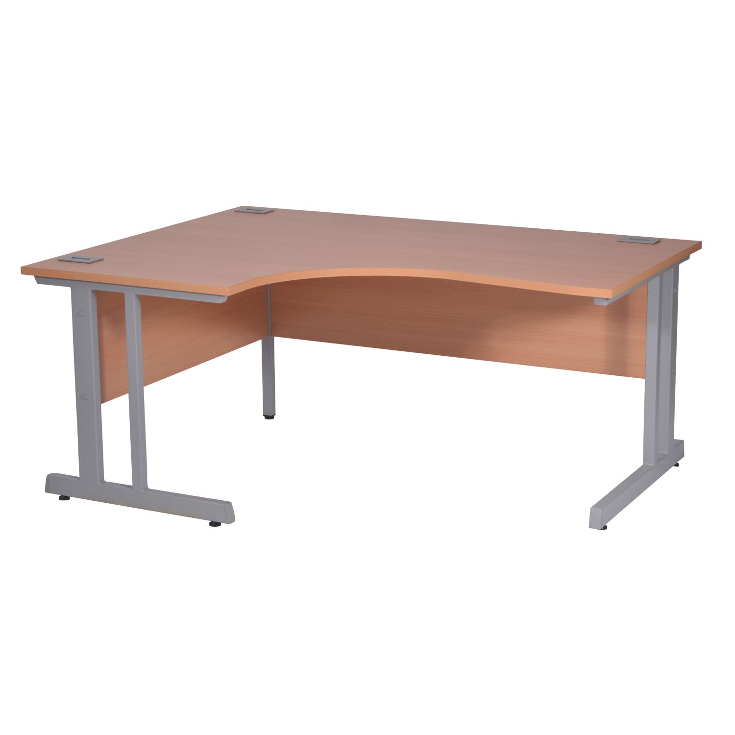 Nautilus Designs Aspire Left-Handed Corner Ergonomic Desk Beech /Silver 1800mm x 730mm (733PK)