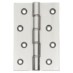 Polished Chrome  Double Phosphor Bronze Washered Butt Hinges 101mm x 67mm 2 Pack