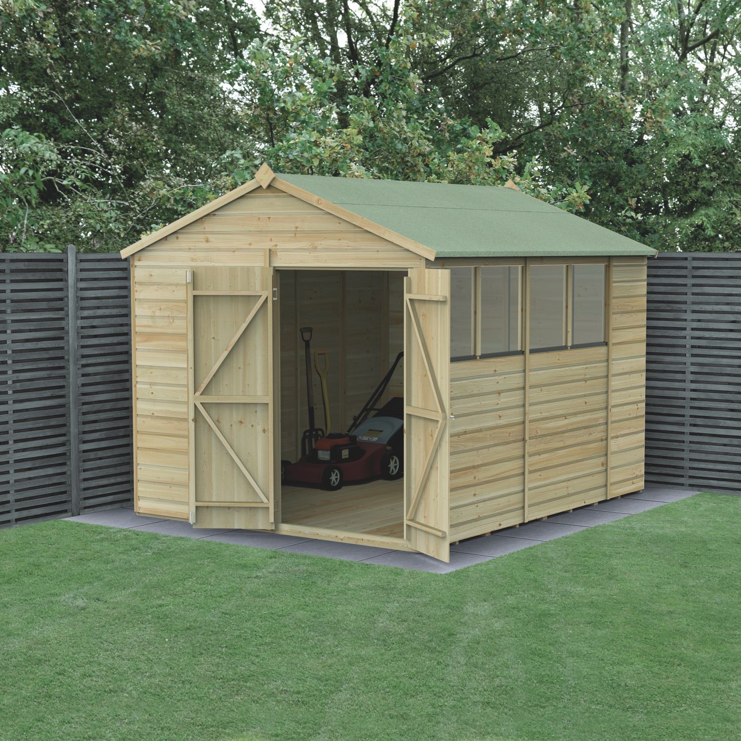 Forest Beckwood 8' x 9' 6" (Nominal) Apex Shiplap Timber Shed (733PW)