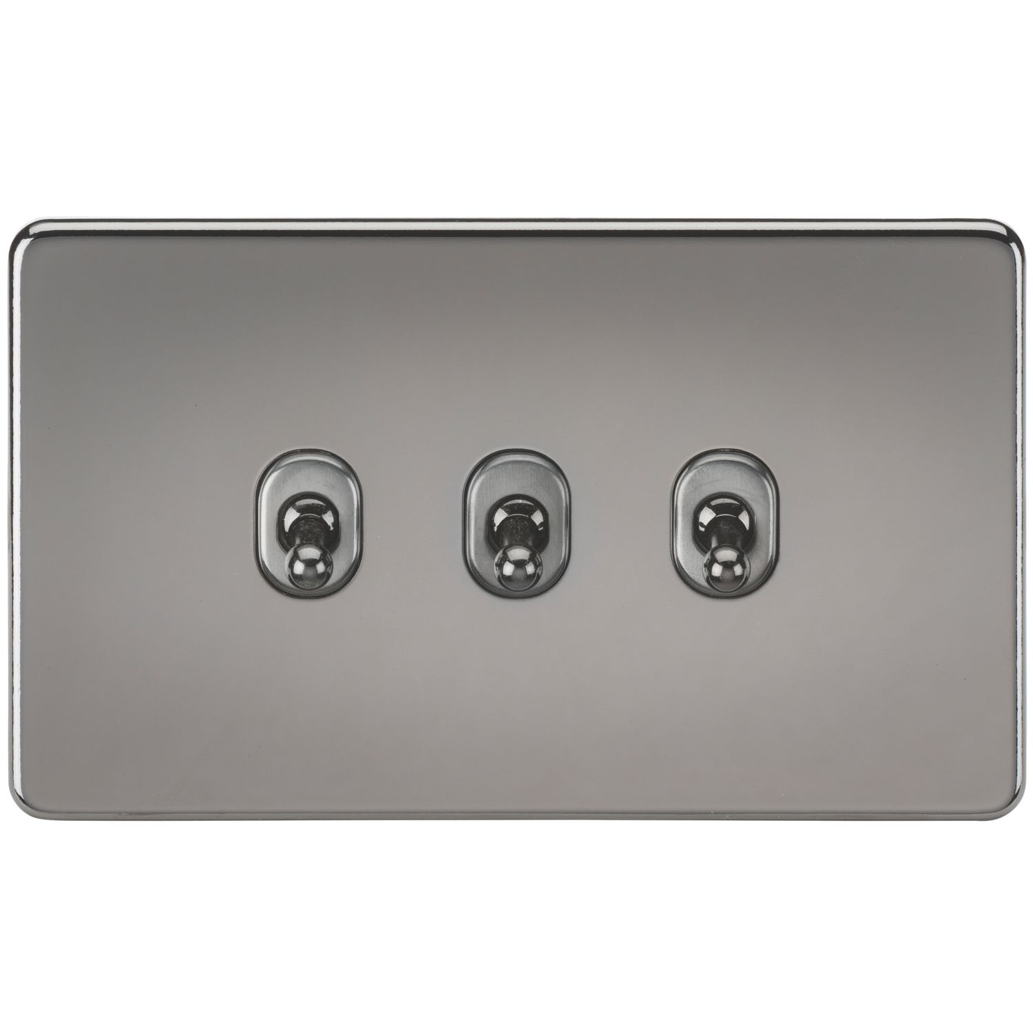 Knightsbridge 10AX 3-Gang 2-Way Light Switch Black Nickel (733TY)