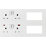 Knightsbridge SFR998MW 13A 4-Gang DP Combination Plate + 4.0A 18W 2-Outlet Type A & C USB Charger Matt White with White Inserts