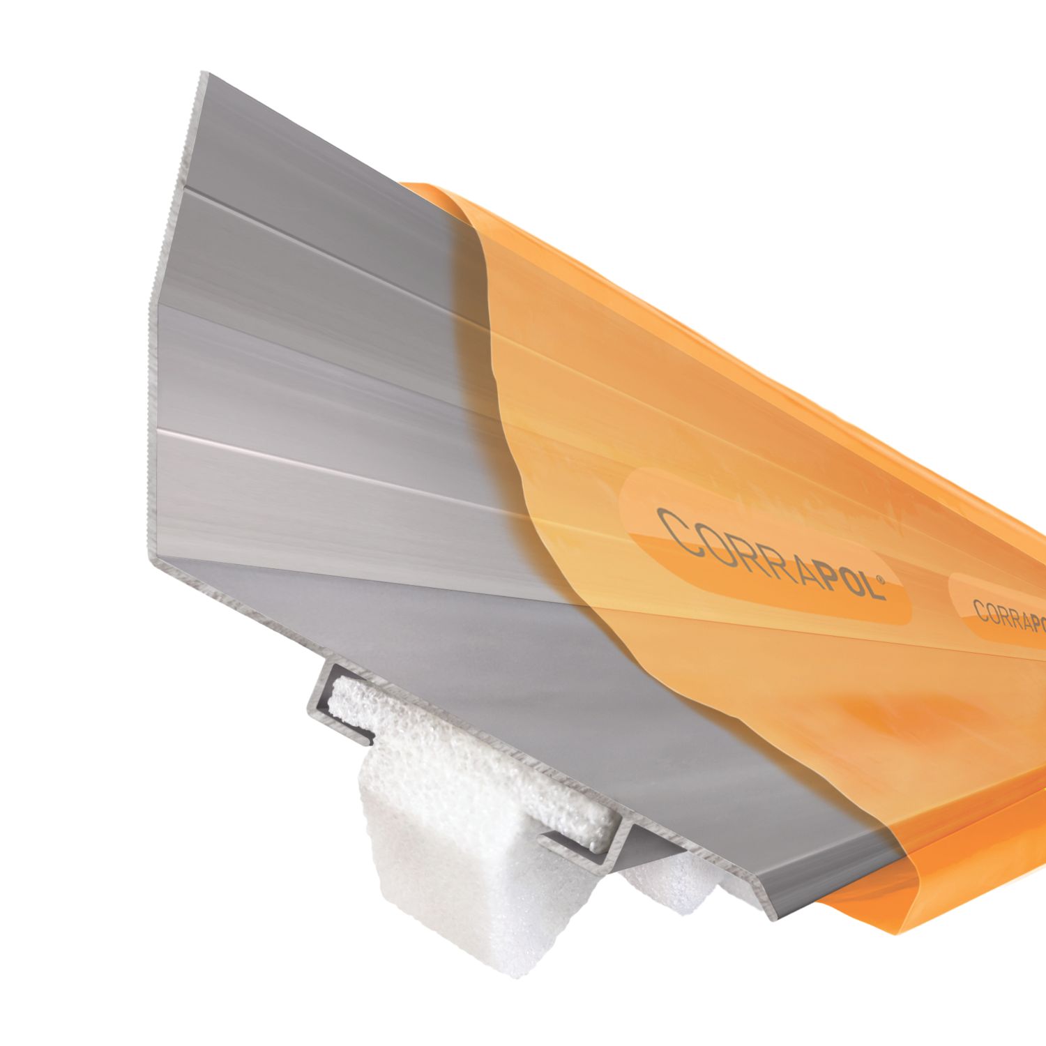 Corrapol Rock n Lock Aluminium Wall Top Flashing Mill 165 x 90mm x 6m (733VK)