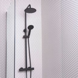 ETAL Siena Rear-Fed Exposed Matt Black Thermostatic Mixer Shower