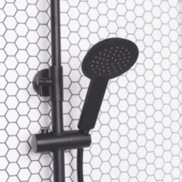 ETAL Siena Rear-Fed Exposed Matt Black Thermostatic Mixer Shower