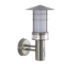 Saxby Pagoda Outdoor Wall Light With PIR Sensor Brushed Stainless Steel