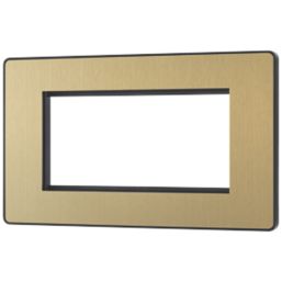 British General Evolve 4-Module Modular Faceplate Satin Brass