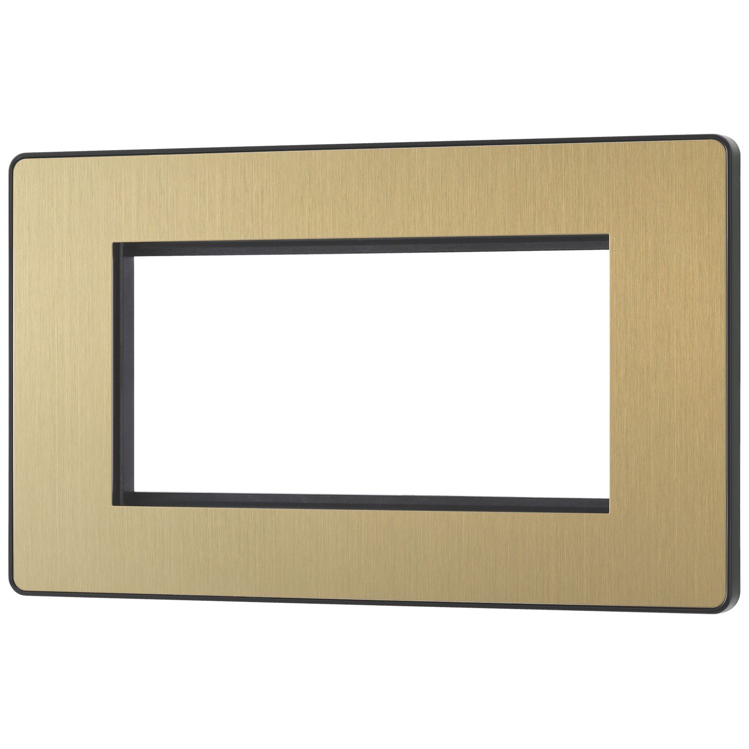 British General Evolve 4-Module Modular Faceplate Satin Brass (733XF)