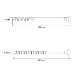 Easyfix  Nylon & Steel Countersunk Head Hammer Fixings 8mm x 120mm 50 Pack
