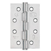 Smith & Locke Satin Stainless Steel Grade 7 Fire Rated Washered Hinge 102 x 67mm 2 Pack
