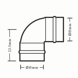 Flomasta  Copper Solder Ring Equal 90° Elbows 15mm 10 Pack